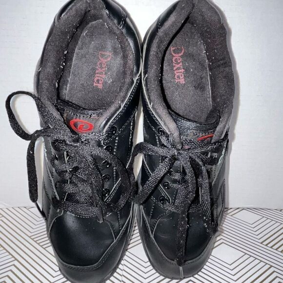 Dexter Mens Bowling Shoes Sz 9‎ 2W Ricky II Black Brunswick Reusable Shoe Shield - Picture 7 of 11